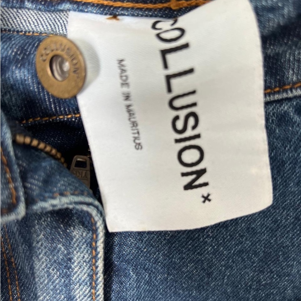 Collusion Classic Blue Denim Midi Asymmetrical Skirt size US 4 - Picture 2 of 6